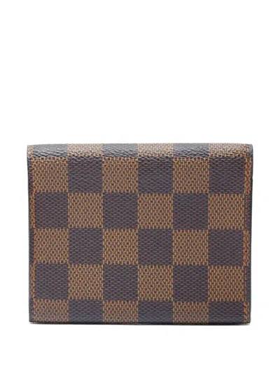 Pre-owned Louis Vuitton 2008 Damier Ebène Canvas Wallet In Brown