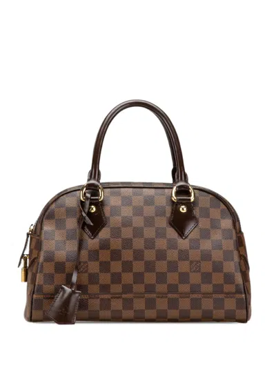 Pre-owned Louis Vuitton 2008 Damier Ebene Duomo Handbag In Brown