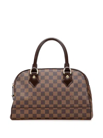Pre-owned Louis Vuitton 2008 Damier Ebene Duomo Handbag In Brown