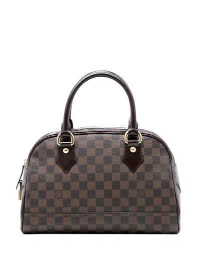 Pre-owned Louis Vuitton 2008 Damier Ebene Duomo Handbag In Brown