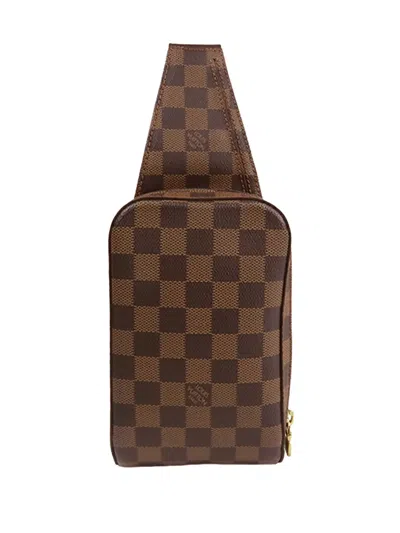 Pre-owned Louis Vuitton 2008 Damier Ebene Geronimos Crossbody Bag In Brown
