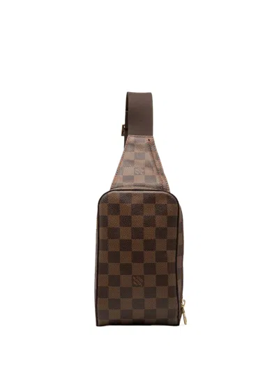 Pre-owned Louis Vuitton 2008 Damier Ebene Geronimos Crossbody Bag In Brown