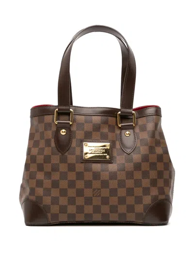 Pre-owned Louis Vuitton 2008 Damier Ebene Hampstead Pm Tote Bag In Brown