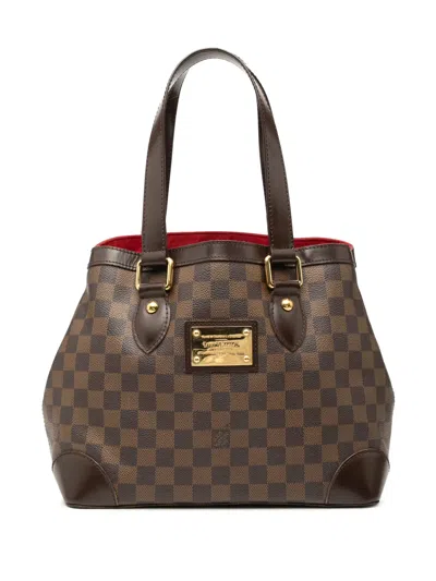 Pre-owned Louis Vuitton 2008 Damier Ebene Hampstead Pm Tote Bag In Brown