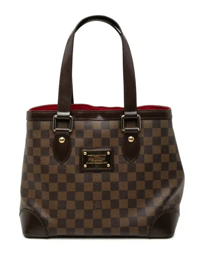 Pre-owned Louis Vuitton 2008 Damier Ebene Hampstead Pm Tote Bag In Brown