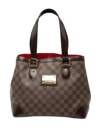 Pre-owned Louis Vuitton 2008 Damier Ebene Hampstead Pm Tote Bag In Brown