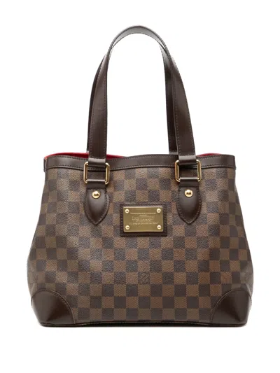 Pre-owned Louis Vuitton 2008 Damier Ebene Hampstead Pm Tote Bag In Brown