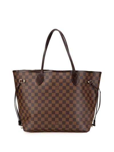 Pre-owned Louis Vuitton 2008 Damier Ebene Neverfull Mm Tote Bag