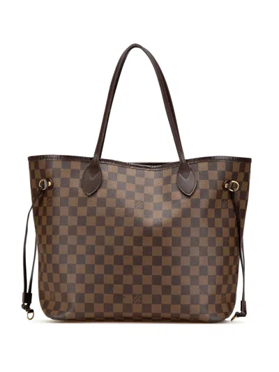 Pre-owned Louis Vuitton 2008 Damier Ebene Neverfull Mm Tote Bag