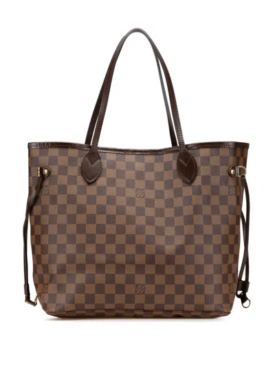Pre-owned Louis Vuitton 2008 Damier Ebene Neverfull Mm Tote Bag