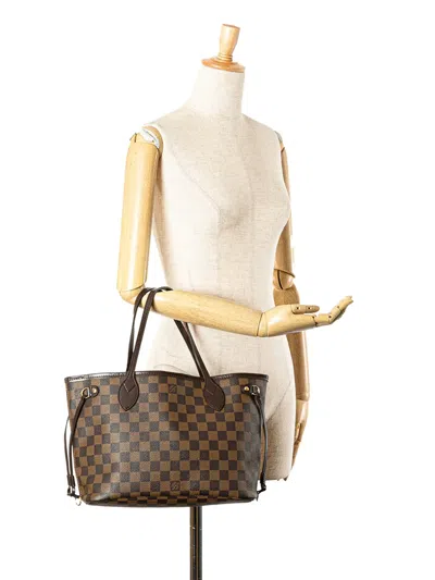 Pre-owned Louis Vuitton 2008 Damier Ebene Neverfull Pm Tote Bag In Brown