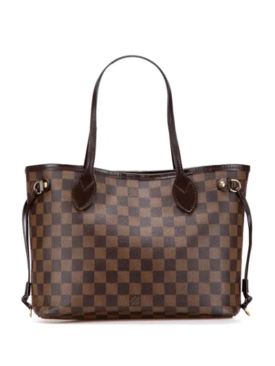 Pre-owned Louis Vuitton 2008 Damier Ebene Neverfull Pm Tote Bag In Brown