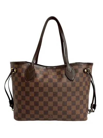 Pre-owned Louis Vuitton 2008 Damier Ebene Neverfull Pm Tote Bag In Brown