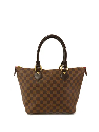 Pre-owned Louis Vuitton 2008 Damier Ebene Saleya Pm Handbag In Brown