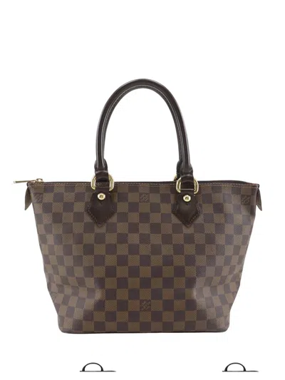 Pre-owned Louis Vuitton 2008 Damier Ebene Saleya Pm Handbag In Brown