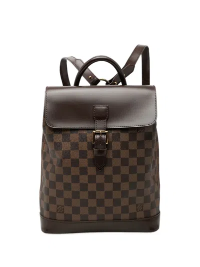 Pre-owned Louis Vuitton 2008 Damier Ebene Soho Backpack In Brown