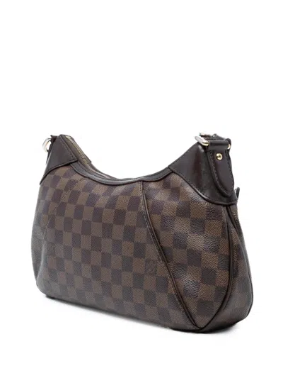 Pre-owned Louis Vuitton 2008 Damier Ebene Thames Pm Shoulder Bag In Brown