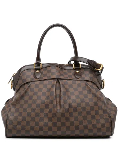 Pre-owned Louis Vuitton 2008 Damier Ebene Trevi Gm Satchel In Brown