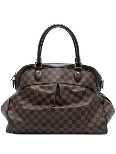Pre-owned Louis Vuitton 2008 Damier Ebene Trevi Gm Satchel In Brown