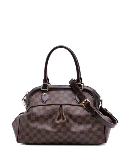 Pre-owned Louis Vuitton 2008 Damier Ebene Trevi Pm Satchel In Brown