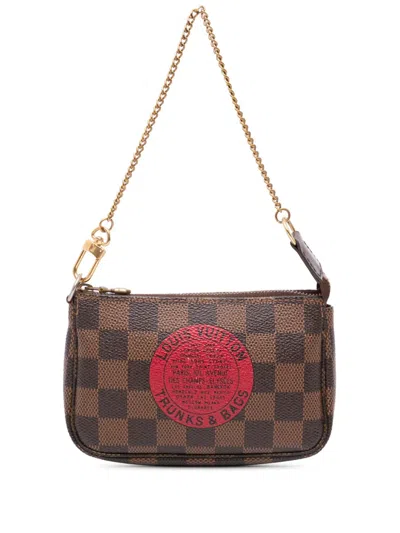 Pre-owned Louis Vuitton 2008 Damier Ebene Trunks And Bags Mini Pochette Accessoires Handbag