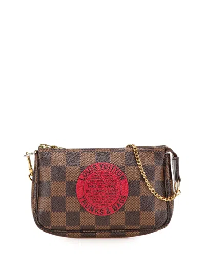 Pre-owned Louis Vuitton 2008 Damier Ebene Trunks And Bags Mini Pochette Accessoires Handbag