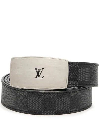 Pre-owned Louis Vuitton 2008 Damier Graphite Ceinture Belt In Black