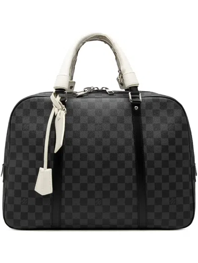 Pre-owned Louis Vuitton 2008 Damier Graphite Jorn Travel Bag In Gray