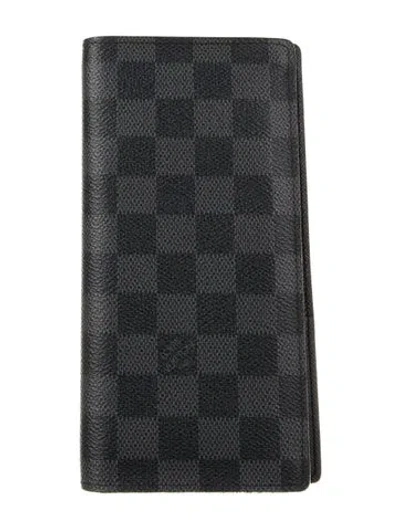 Pre-owned Louis Vuitton 2008 Damier Graphite Pattern Wallet In Black