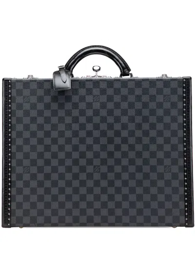 Pre-owned Louis Vuitton 2008 Damier Graphite President Classeur Business Bag In Black