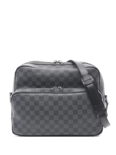 Pre-owned Louis Vuitton 2008 Damier Graphite Sac Leoh Crossbody Bag In Black