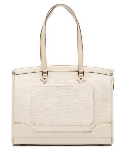 Pre-owned Louis Vuitton 2008 Epi Madeleine Gm Shoulder Bag In White