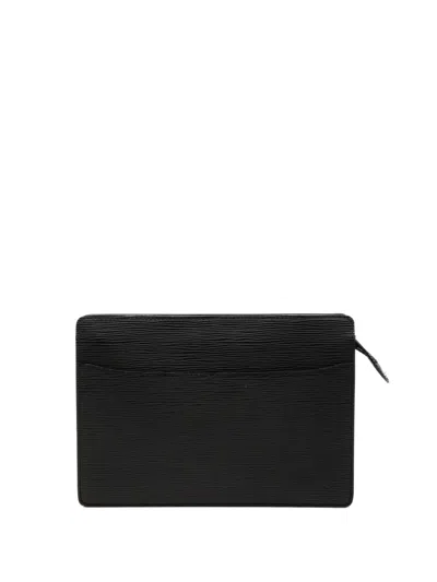 Pre-owned Louis Vuitton 2008 Epi Pochette Homme Clutch Bag In Black