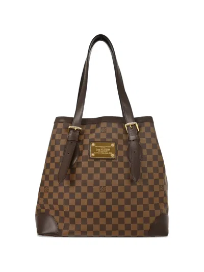 Pre-owned Louis Vuitton 2008 Gm Hampstead Check-pattern Handbag In Brown