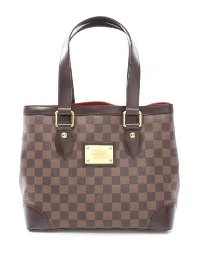Pre-owned Louis Vuitton 2008 Hampstead Damier Ebene Tote Bag In Brown