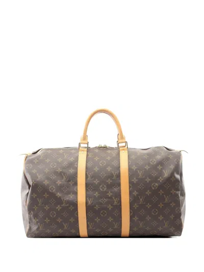 Pre-owned Louis Vuitton 2008 Keepall 50 Monogram Boston Bag. In Brown