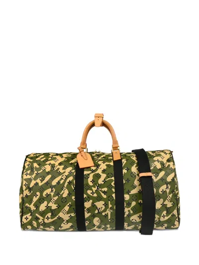 Pre-owned Louis Vuitton 2008 Keepall 55 Travel Bag In Green
