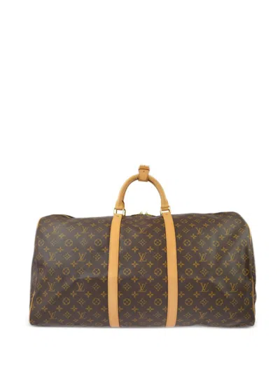 Pre-owned Louis Vuitton 2008 Keepall 60 Duffle Handbag In Brown