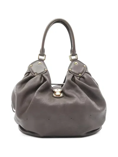 Pre-owned Louis Vuitton 2008 L Mahina Leather Shoulder Bag In Gray