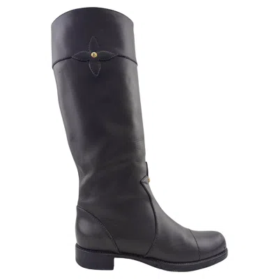 Pre-owned Louis Vuitton 2008  Dark Brown Leather 'notting Hill' Knee High Riding Boots