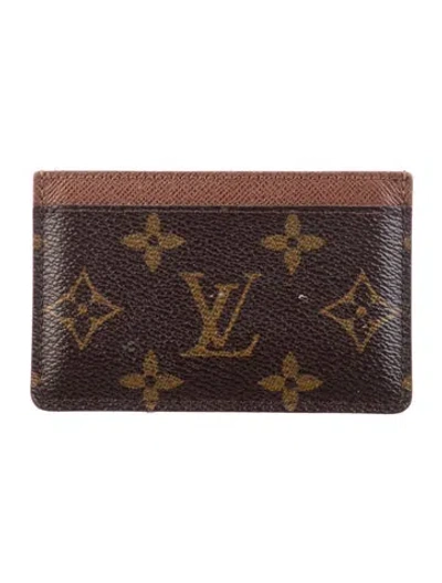 Pre-owned Louis Vuitton 2008 Lv Monogram Card Case W/ Tags In Brown