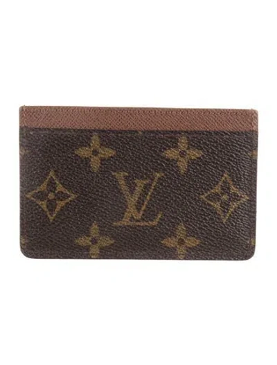 Pre-owned Louis Vuitton 2008 Lv Monogram Card Holder In Brown