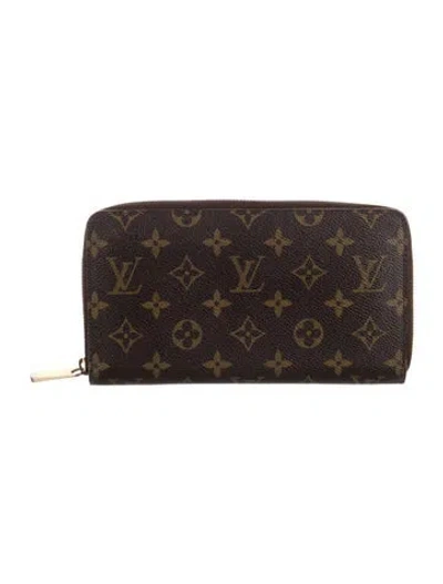 Pre-owned Louis Vuitton 2008 Lv Monogram Zippy Organizer Wallet In Brown