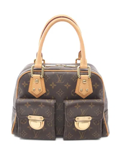 Pre-owned Louis Vuitton 2008 Manhattan Mm Handbag In Brown
