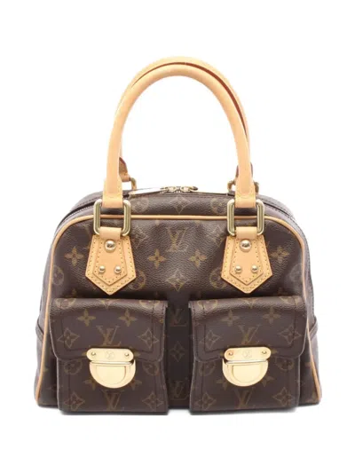 Pre-owned Louis Vuitton 2008 Manhattan Pm Tote Bag In Brown