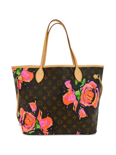 Pre-owned Louis Vuitton 2008 Mm Rose Neverfull Monogram Tote Bag In Brown