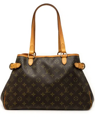 Pre-owned Louis Vuitton 2008 Monogram Batignolles Horizontal Tote Bag In Brown