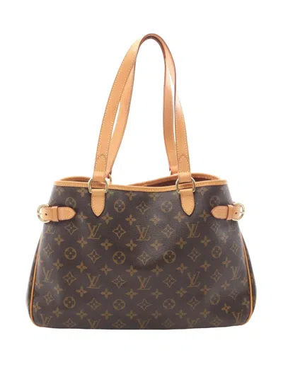 Pre-owned Louis Vuitton 2008 Monogram Batignolles Horizontal Tote Bag In Brown