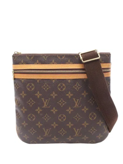 Pre-owned Louis Vuitton 2008 Monogram Bosphore Pochette Crossbody Bag In Brown