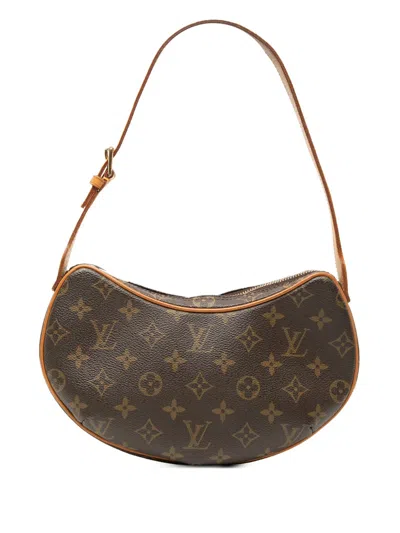Pre-owned Louis Vuitton 2008 Monogram Croissant Pm Hobo Bag In Brown